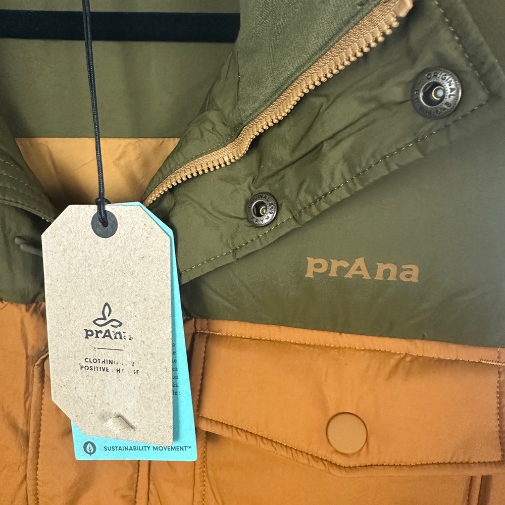 prAna by Columbia Timber Trail Down Puffer Vest Peat Men’s Large Colorblock NWT - Picture 3 of 10